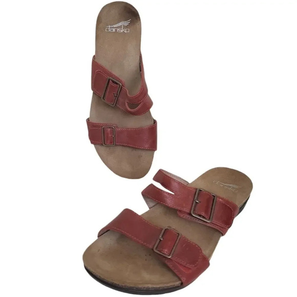 Dansko Womens Brown Rosie Sandals Waxy Burnished Tan Leather Size 39 - Picture 8 of 11